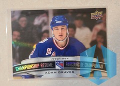 2023 Tim Hortons Collector's Adam Graves #CR-8 Championship Resume Rangers